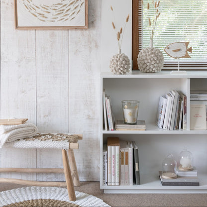 Divano Waverly Legno di Teak/Paglia di Mare Naturale/Bianco J-Line