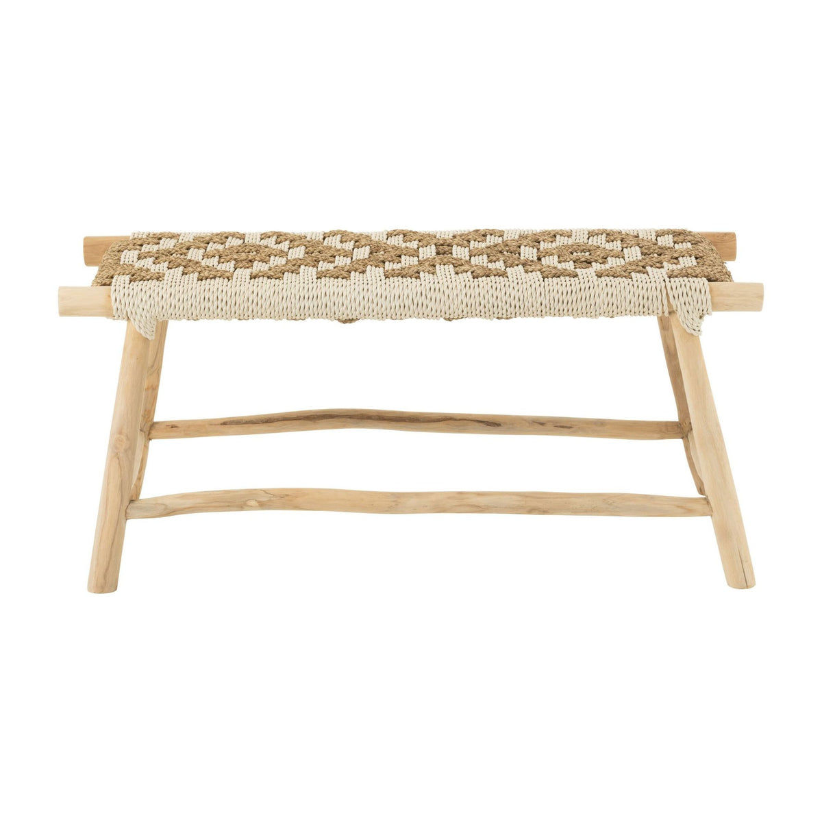 Divano Waverly Legno di Teak/Paglia di Mare Naturale/Bianco J-Line