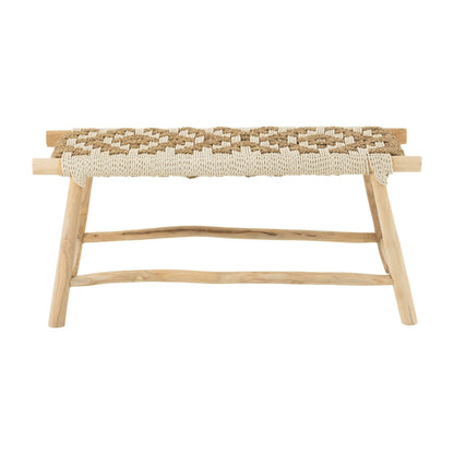 Divano Waverly Legno di Teak/Paglia di Mare Naturale/Bianco J-Line