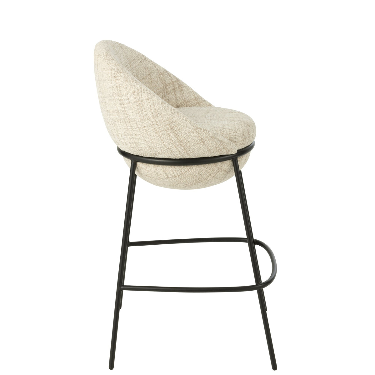 Sgabello da bar in ferro beige/nero - J-Line