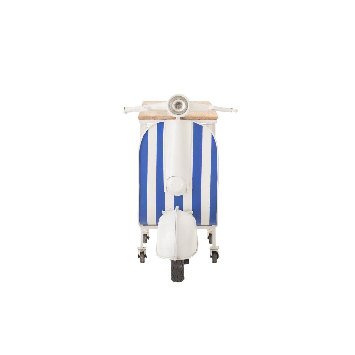 Mobile bar Retro Scooter in ferro a righe blu/bianco J-Line