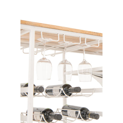 Mobile bar Retro Scooter in ferro a righe blu/bianco J-Line
