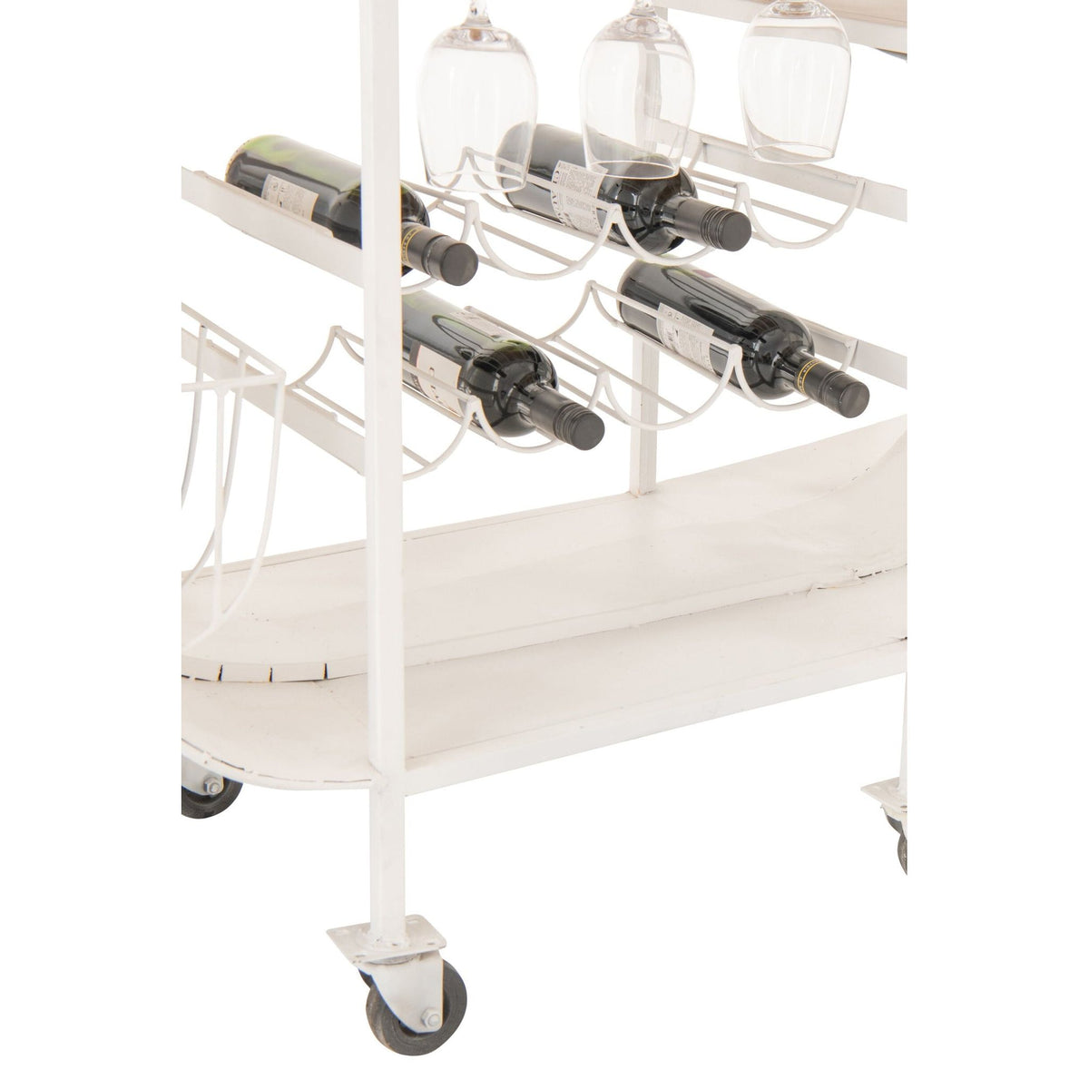 Mobile bar Retro Scooter in ferro a righe blu/bianco J-Line