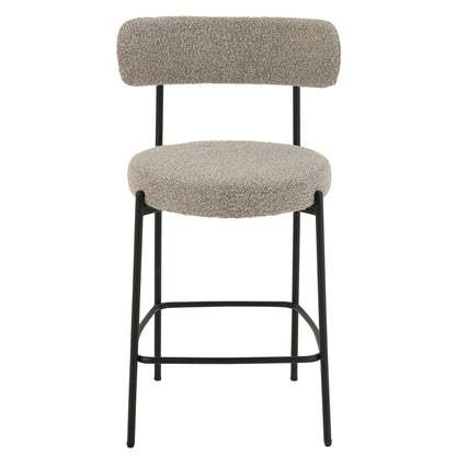 Sgabello da bar Boucle Multistrato/Poliestere Grigio/Nero J-Line