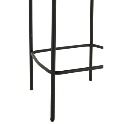 Sgabello da bar Boucle Multistrato/Poliestere Grigio/Nero J-Line