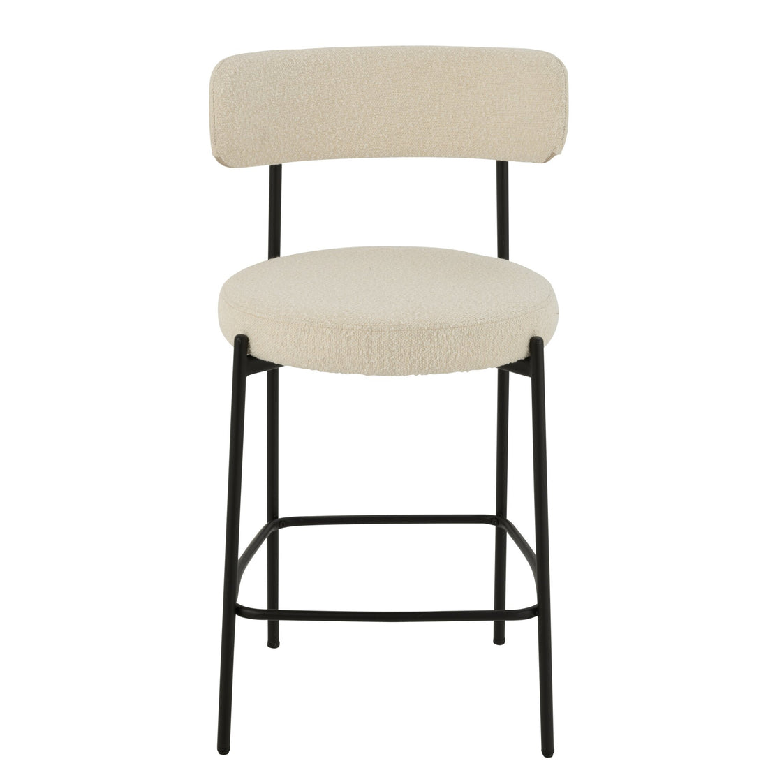 Sgabello da bar Boucle Multistrato/Poliestere Bianco/Nero J-Line