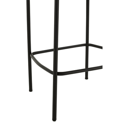 Sgabello da bar Boucle Multistrato/Poliestere Bianco/Nero J-Line