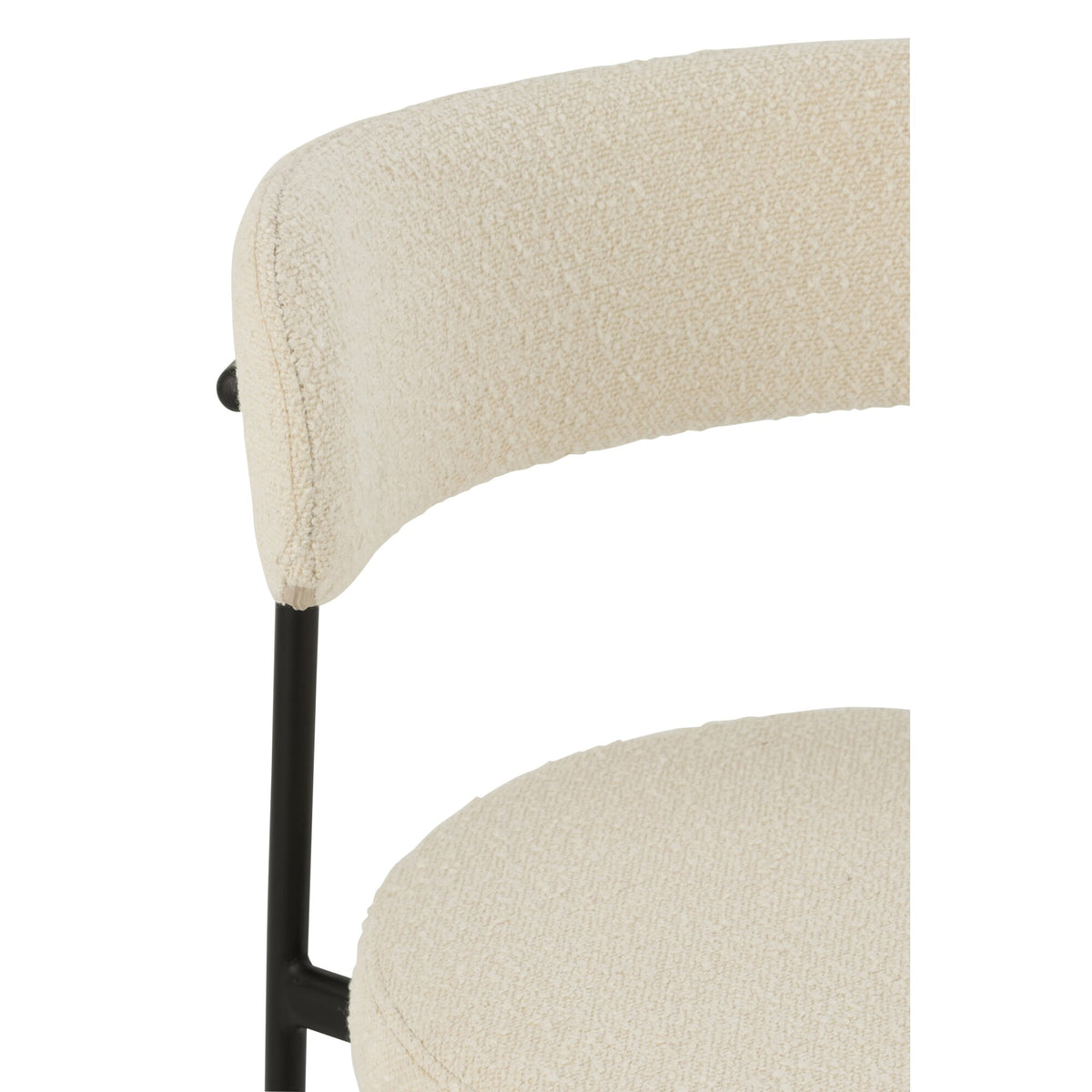 Sgabello da bar Boucle Multistrato/Poliestere Bianco/Nero J-Line
