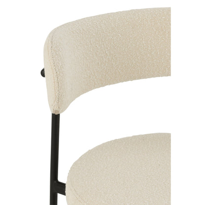 Sgabello da bar Boucle Multistrato/Poliestere Bianco/Nero J-Line