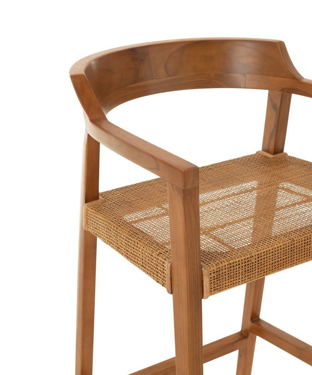 Sgabello da bar Emma in teak marrone J-Line