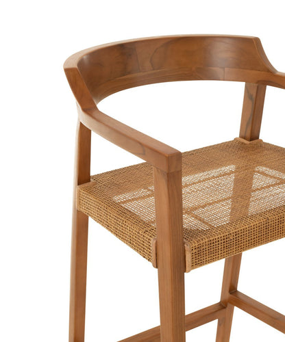 Sgabello da bar Emma in teak marrone J-Line