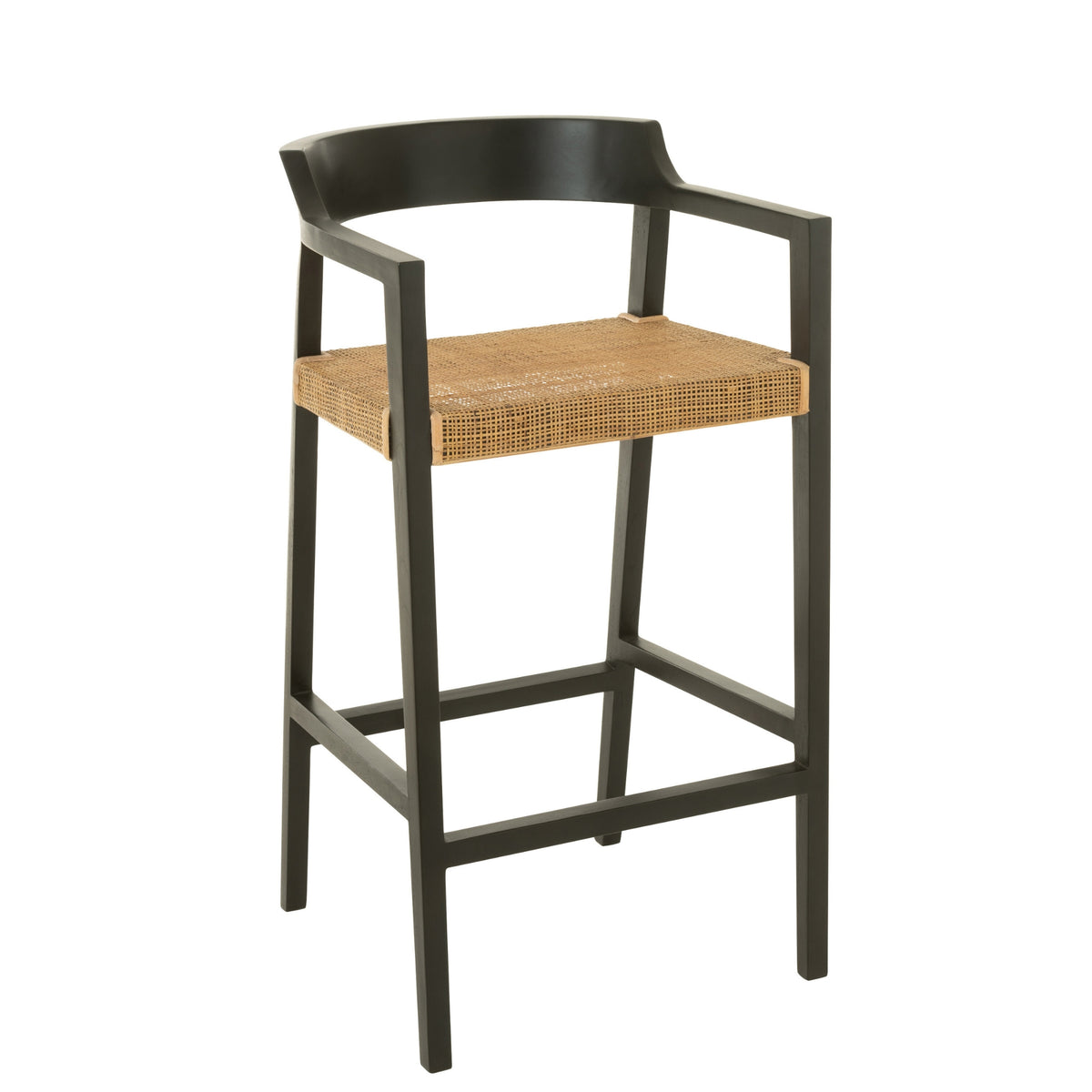 Sgabello da bar Emma Teak Nero Marrone J-Line