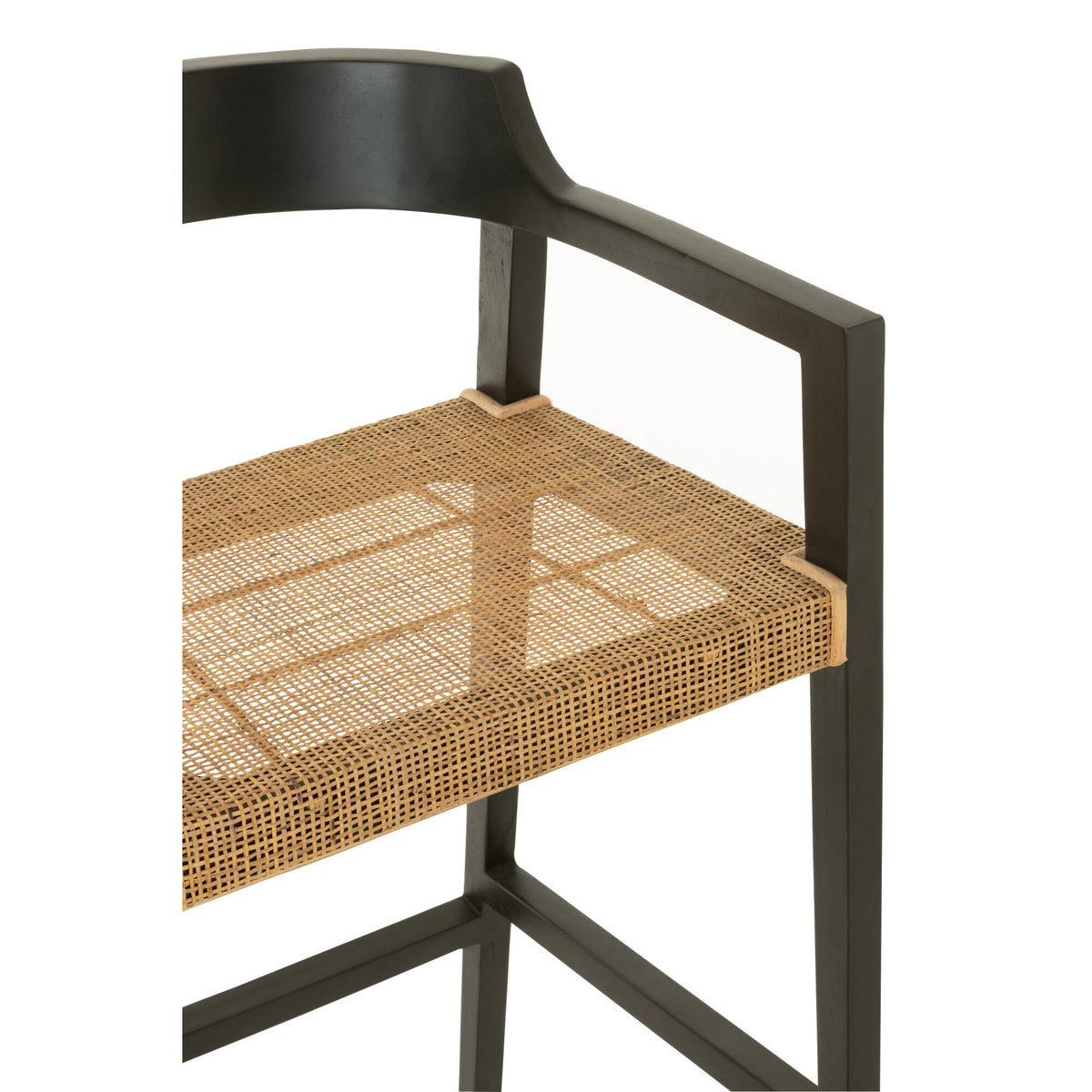 Sgabello da bar Emma Teak Nero Marrone J-Line