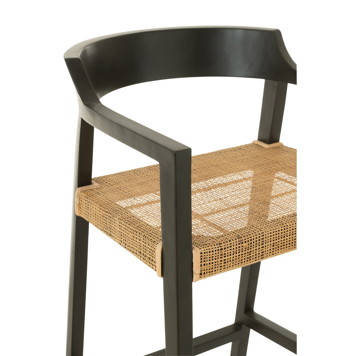 Sgabello da bar Emma Teak Nero Marrone J-Line
