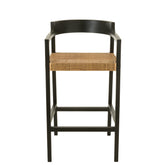 Barstoel Emma Teakhout Zwart Bruin J-Line - Barkruk - J-Line - livinglovely.nl