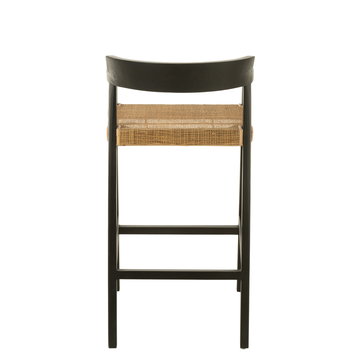 Sgabello da bar Emma Teak Nero Marrone J-Line