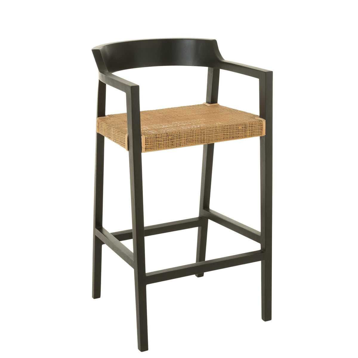 Sgabello da bar Emma Teak Nero Marrone J-Line