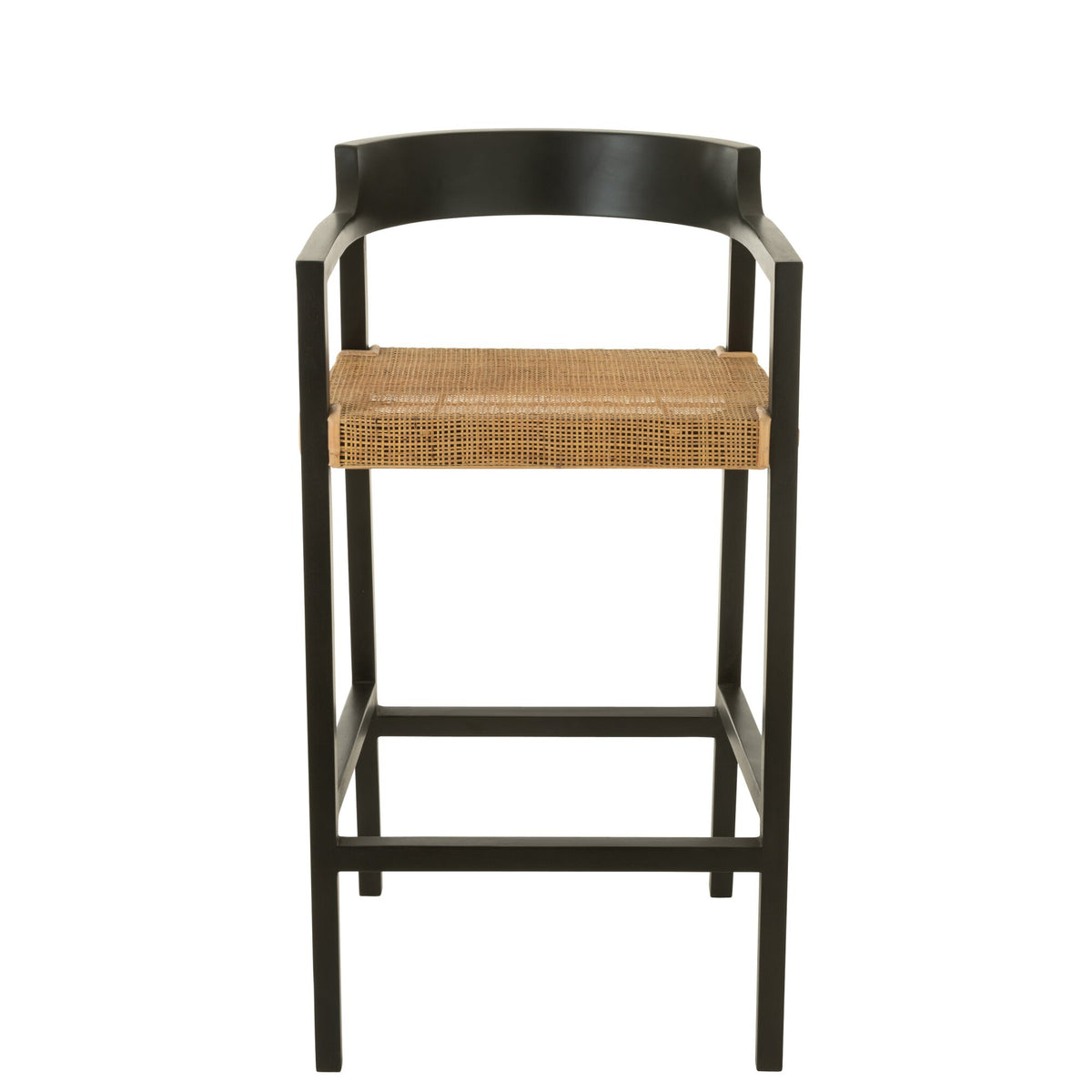Sgabello da bar Emma Teak Nero Marrone J-Line