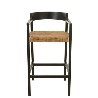 Sgabello da bar Emma Teak Nero Marrone J-Line