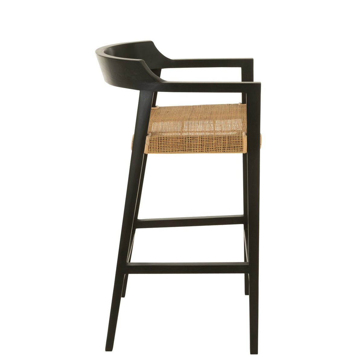 Sgabello da bar Emma Teak Nero Marrone J-Line