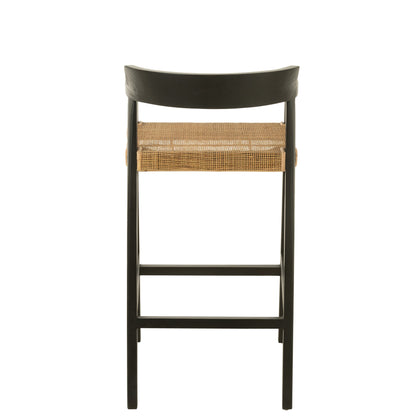 Sgabello da bar Emma Teak Nero Marrone J-Line
