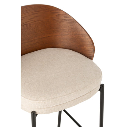 Sgabello da bar Lone Multistrato/Metallo Marrone/Beige J-Line