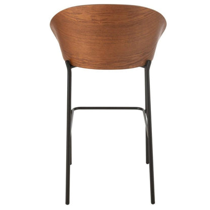 Barstoel Lone Multiplex/Metaal Bruin/Beige - Barkruk - J-Line - livinglovely.nl