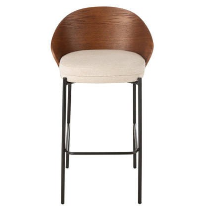 Sgabello da bar Lone Multistrato/Metallo Marrone/Beige J-Line