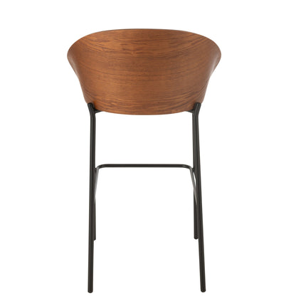 Sgabello da bar Lone Multistrato/Metallo Marrone/Beige J-Line