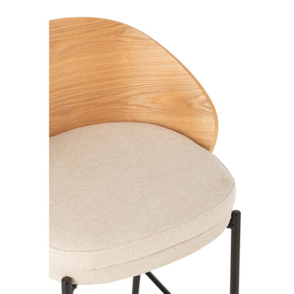 Sgabello da bar Lone Multistrato/Metallo Naturale/Beige J-Line