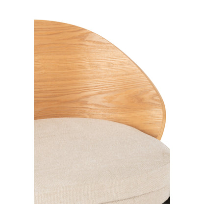 Sgabello da bar Lone Multistrato/Metallo Naturale/Beige J-Line