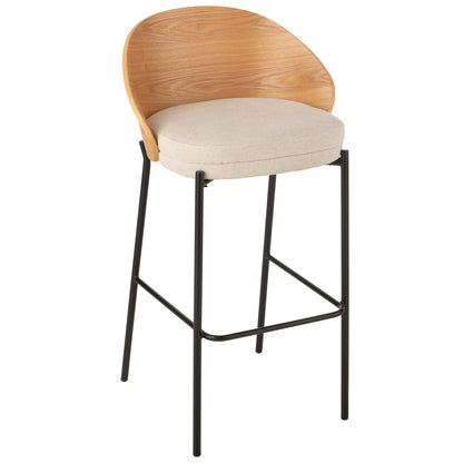 Sgabello da bar Lone Multistrato/Metallo Naturale/Beige J-Line
