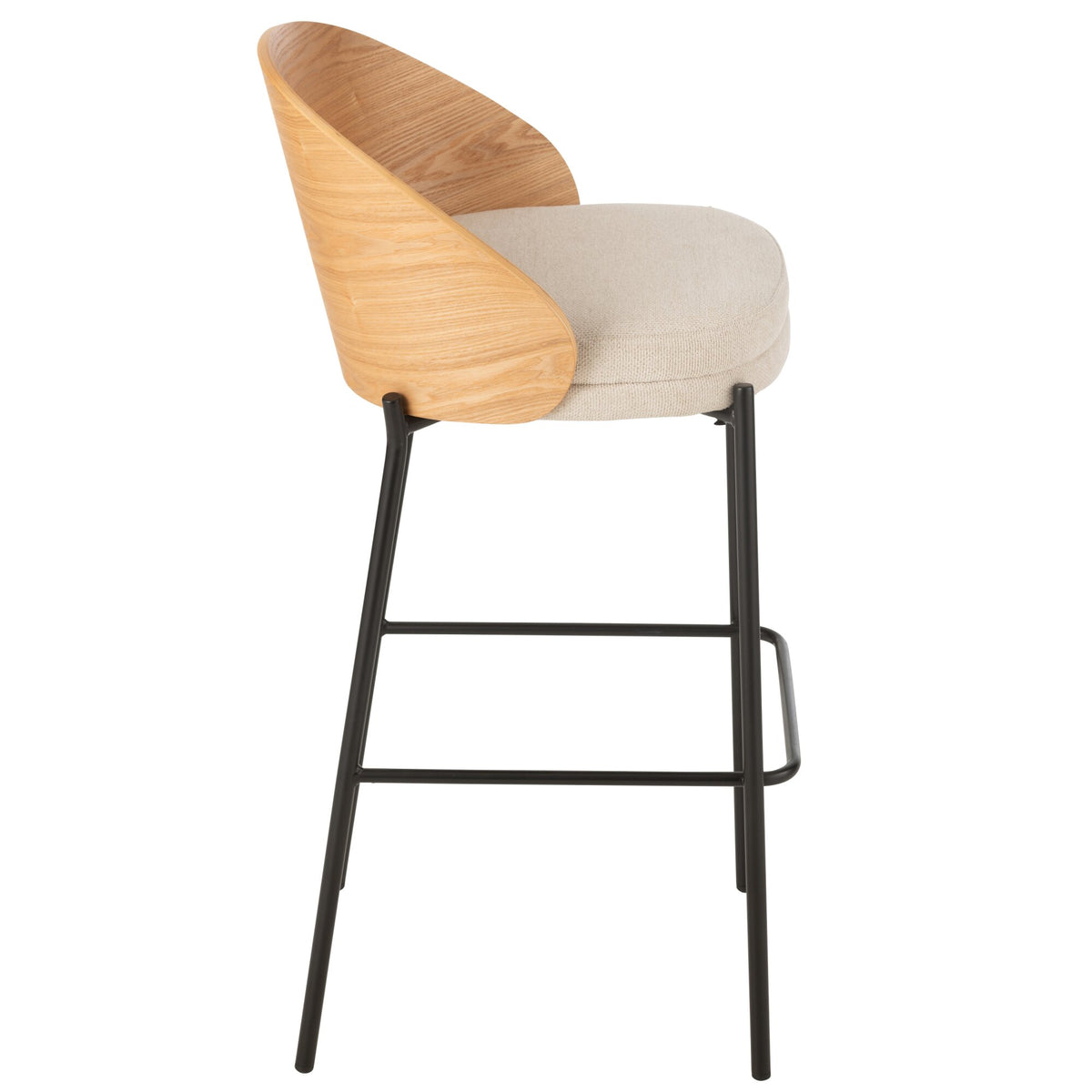 Sgabello da bar Lone Multistrato/Metallo Naturale/Beige J-Line