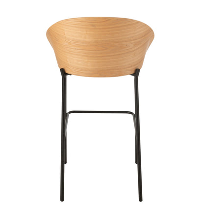 Sgabello da bar Lone Multistrato/Metallo Naturale/Beige J-Line