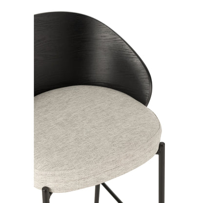Sgabello da bar Lone Multistrato/Metallo Nero/Grigio J-Line