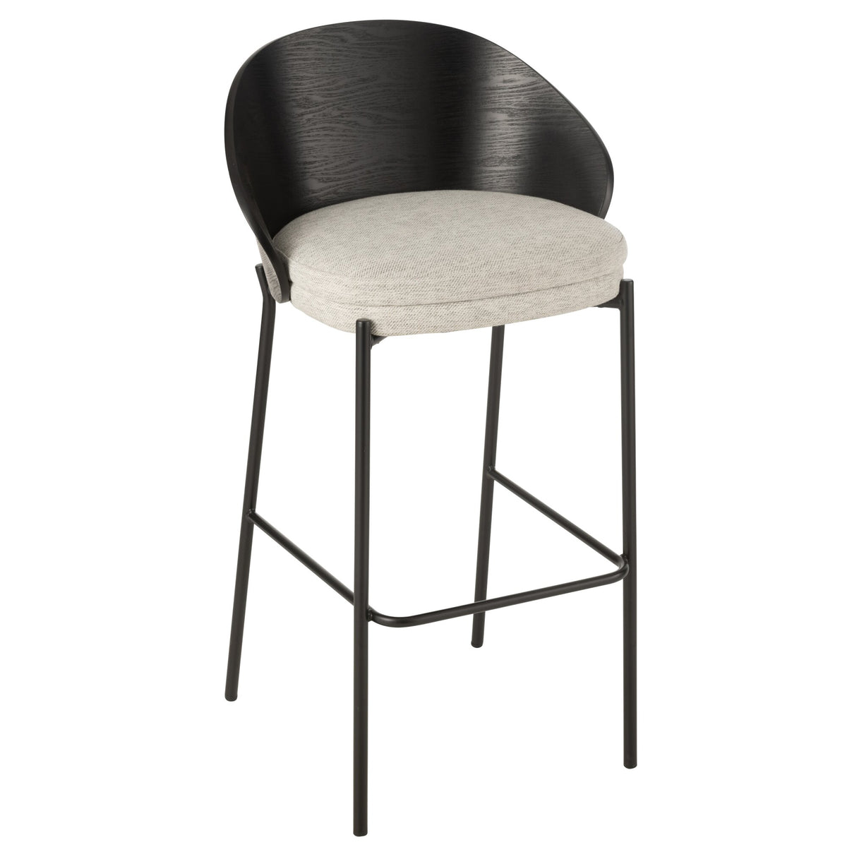 Sgabello da bar Lone Multistrato/Metallo Nero/Grigio J-Line