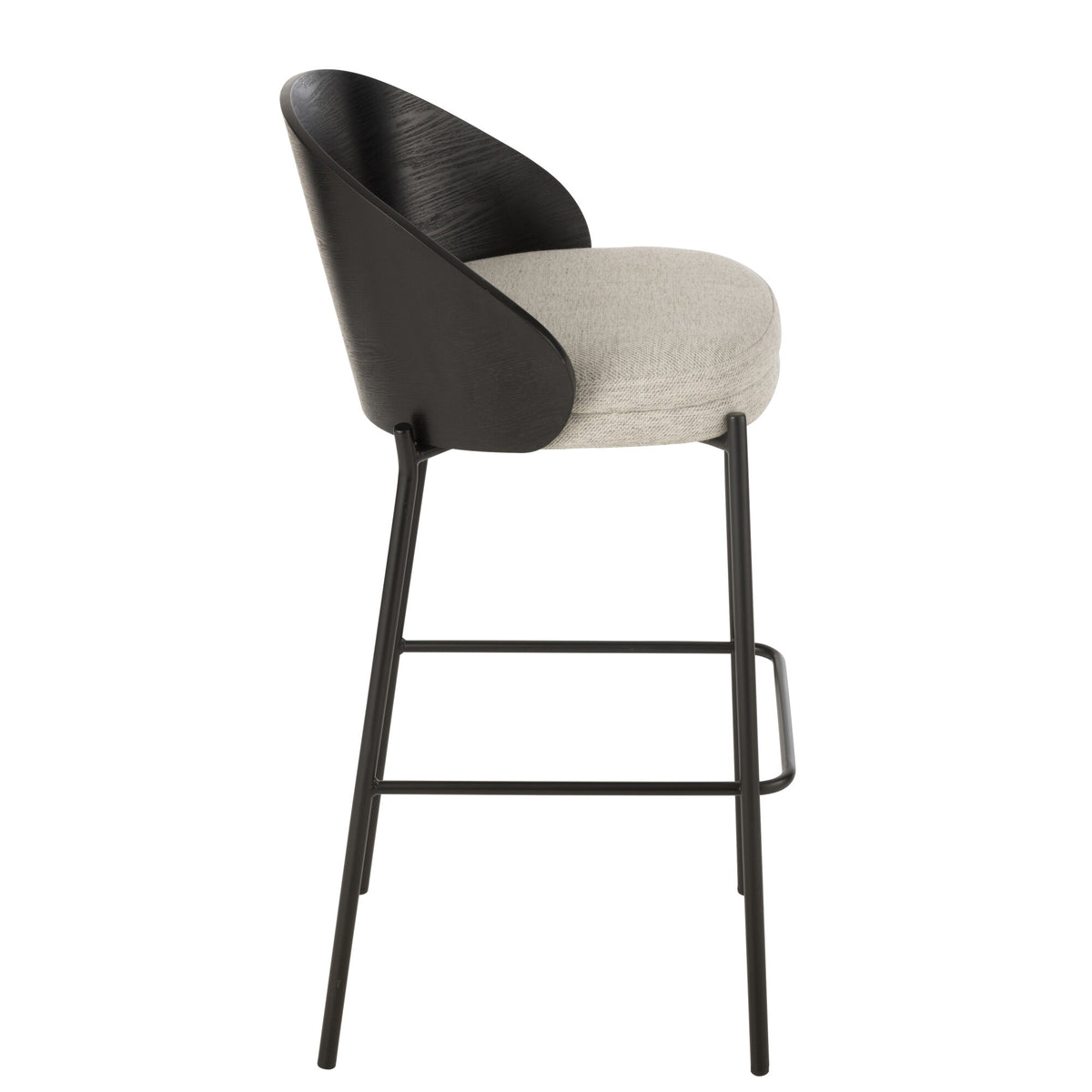 Sgabello da bar Lone Multistrato/Metallo Nero/Grigio J-Line