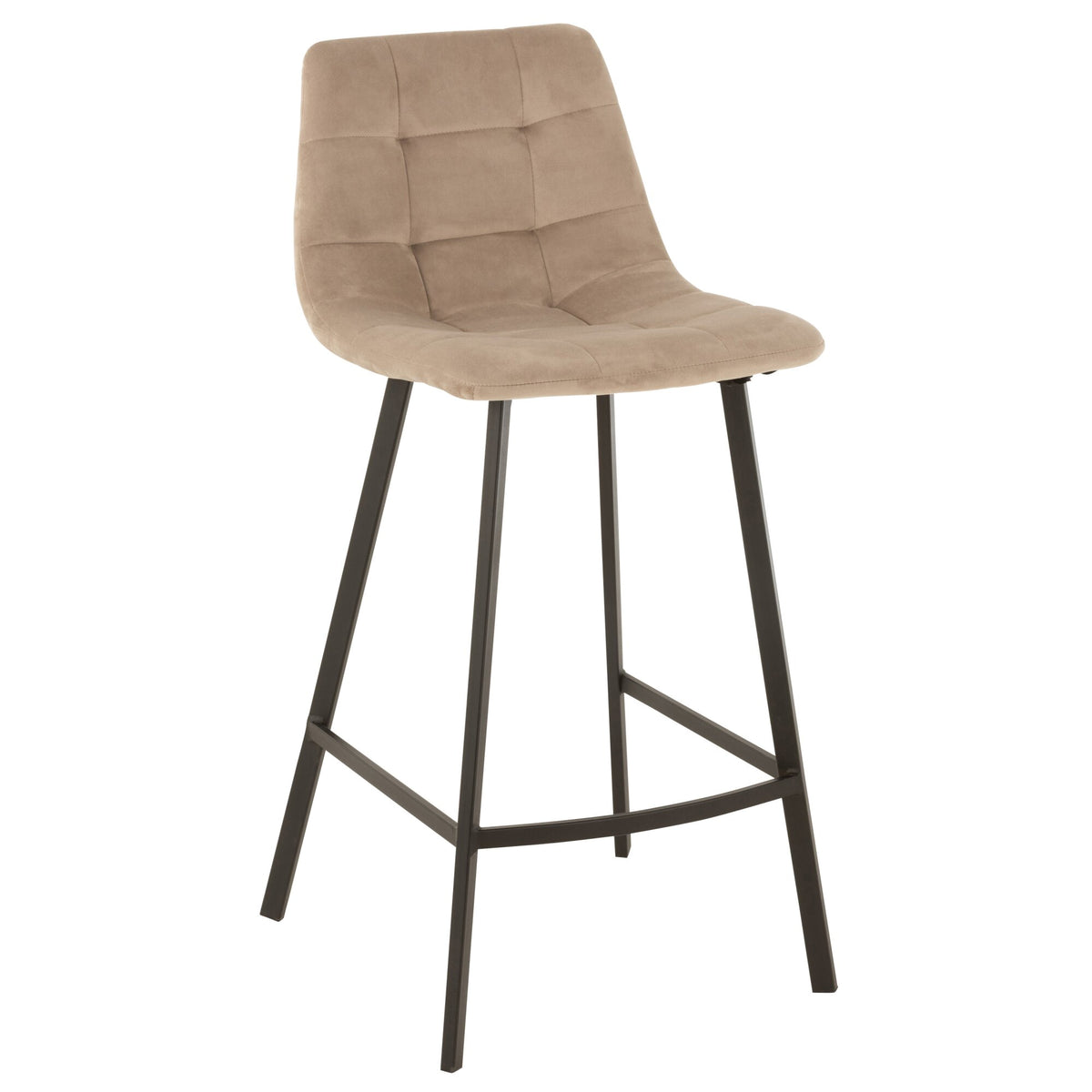 Sgabello da bar Olivier Tessuto/Metallo Beige