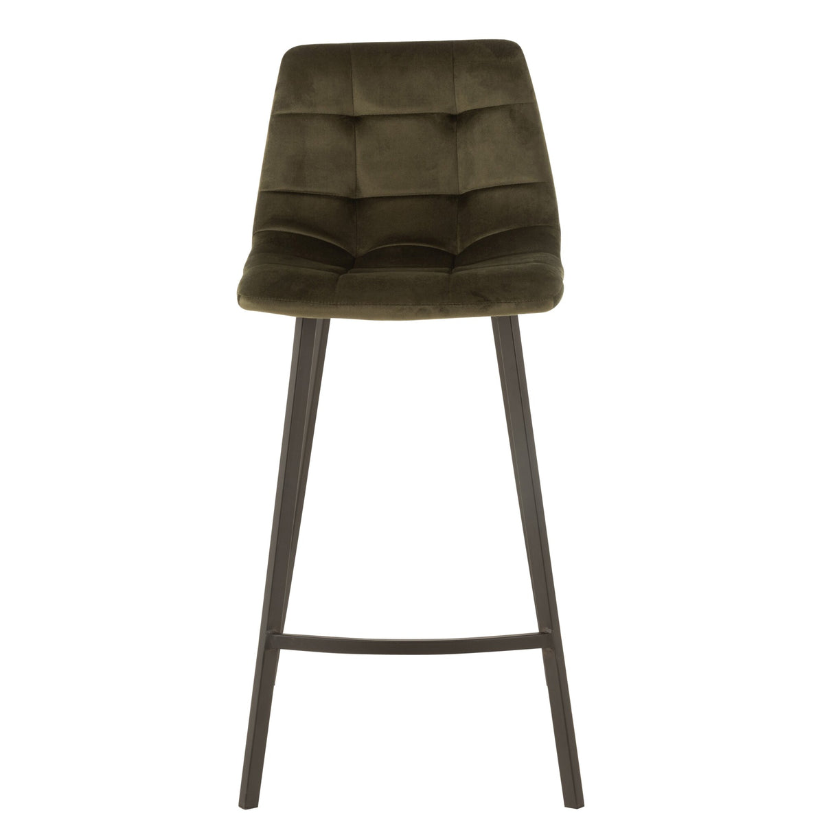 Sgabello da bar Olivier Tessuto/Metallo Verde Scuro J-Line