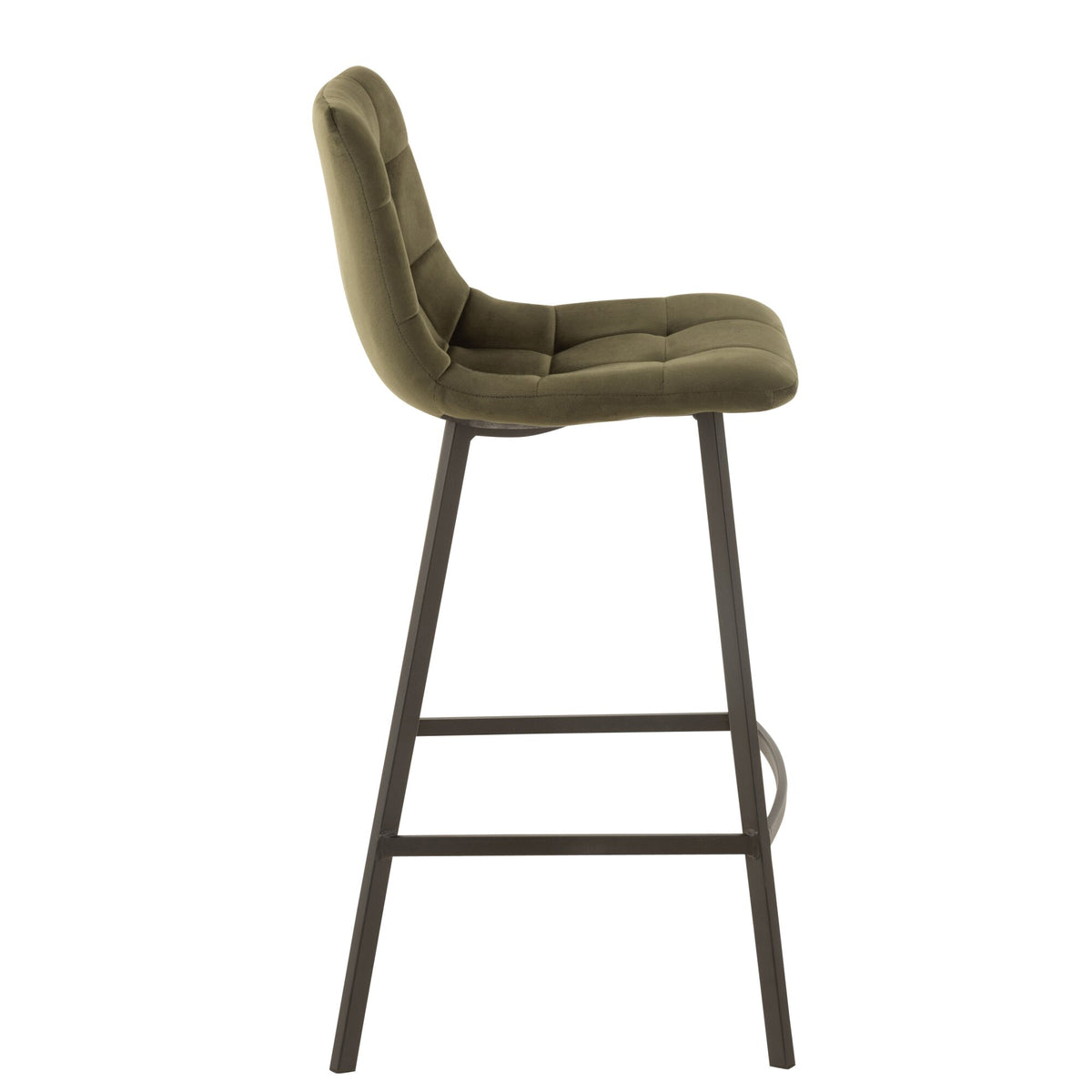 Sgabello da bar Olivier Tessuto/Metallo Verde Scuro J-Line