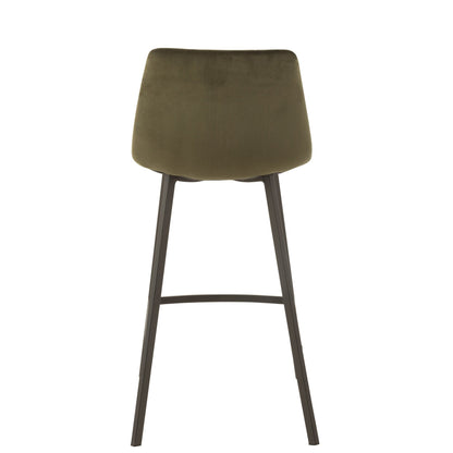 Sgabello da bar Olivier Tessuto/Metallo Verde Scuro J-Line