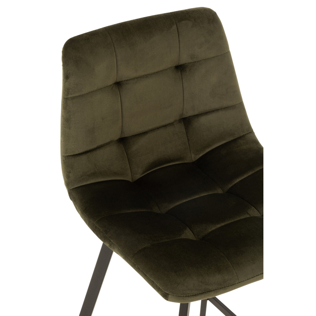 Sgabello da bar Olivier Tessuto/Metallo Verde Scuro J-Line