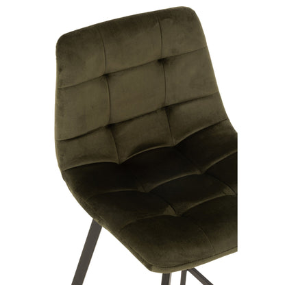 Sgabello da bar Olivier Tessuto/Metallo Verde Scuro J-Line