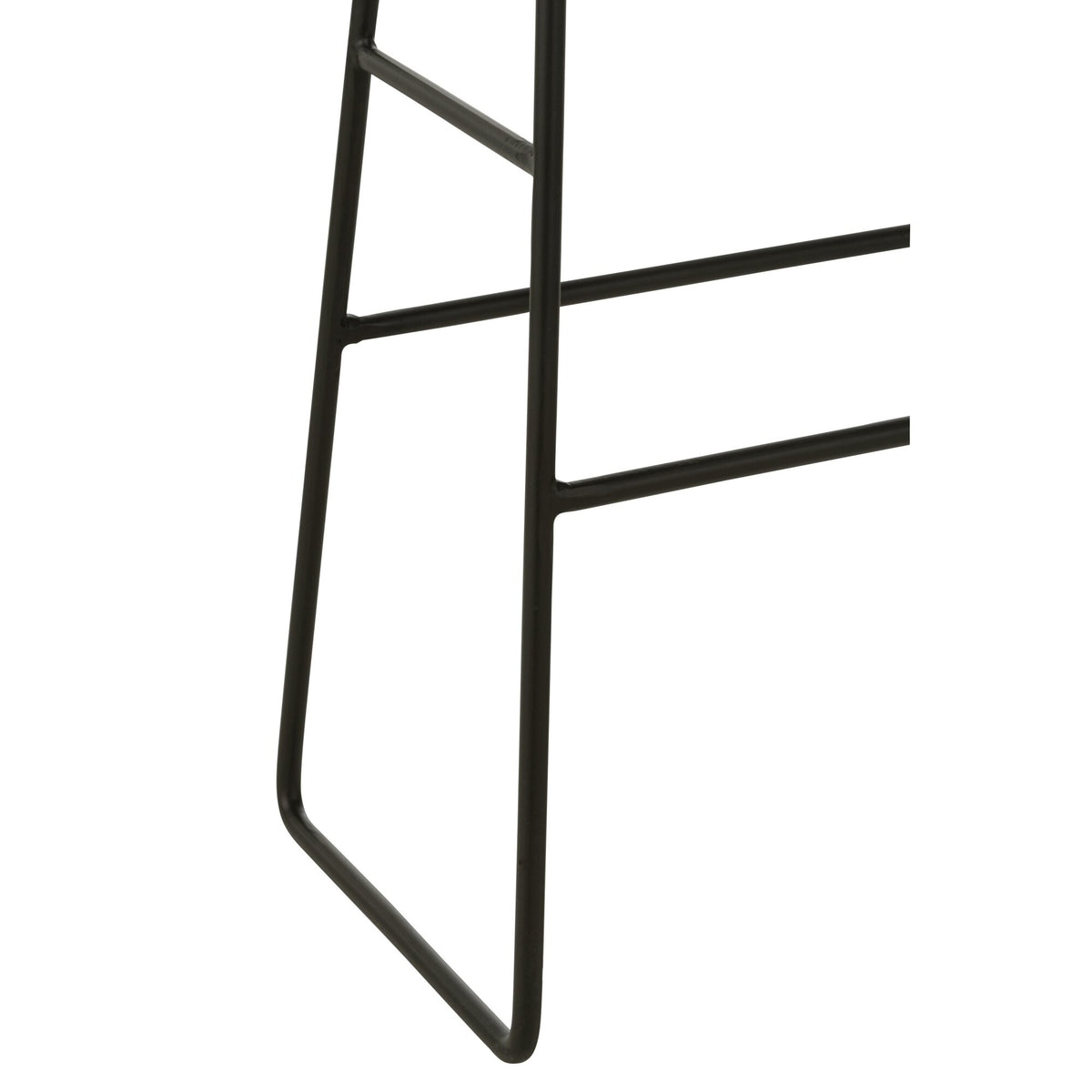 Sgabello da bar rettangolare in teak riciclato nero Large J-Line