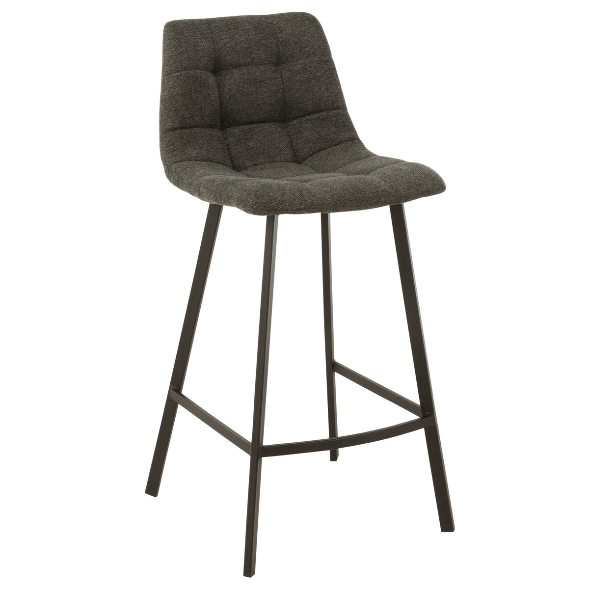 Sgabello da bar Stephane Tessuto/Metallo Grigio scuro – J-Line