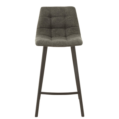 Sgabello da bar Stephane Tessuto/Metallo Grigio scuro – J-Line