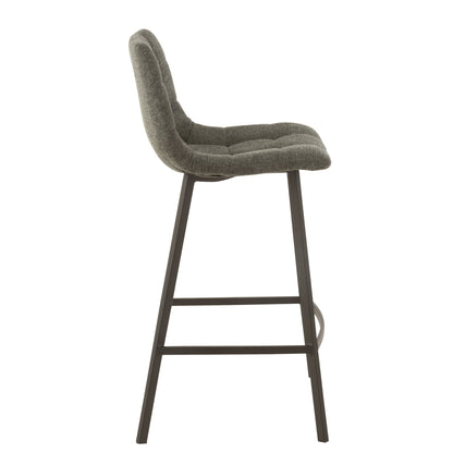 Sgabello da bar Stephane Tessuto/Metallo Grigio scuro – J-Line