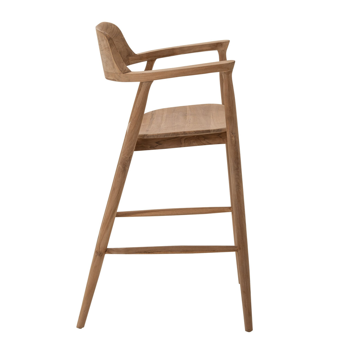 Sgabello da bar in teak naturale J-Line
