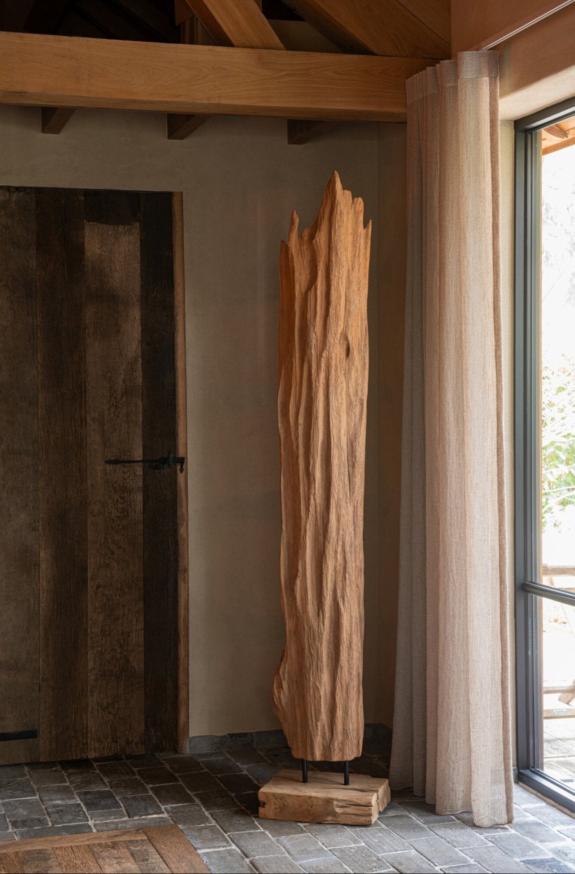 Scultura Astratta Mira Legno di Teak Naturale J-Line
