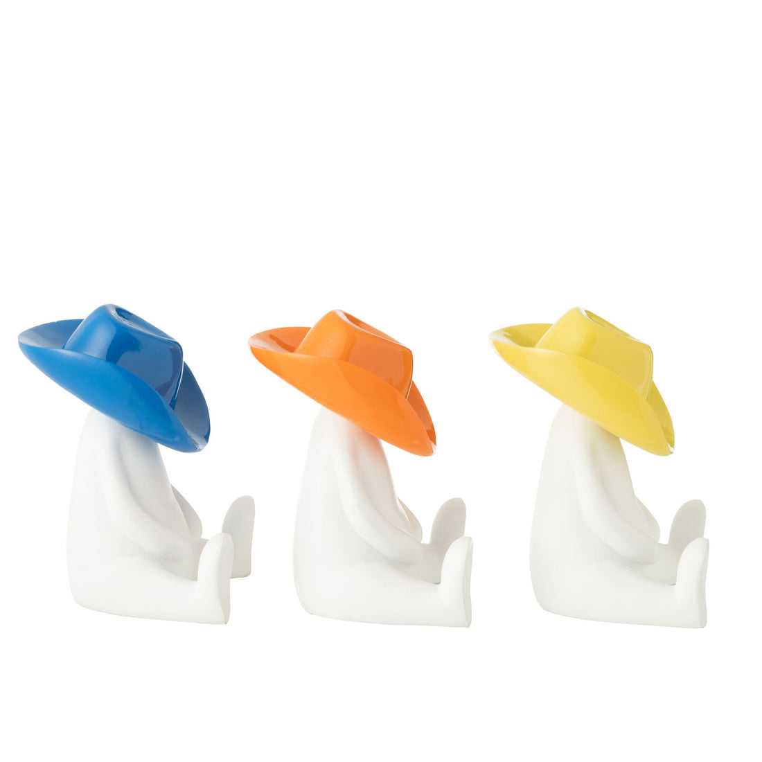 Set di 3 statuine con cappello da cowboy in resina mista J-Line